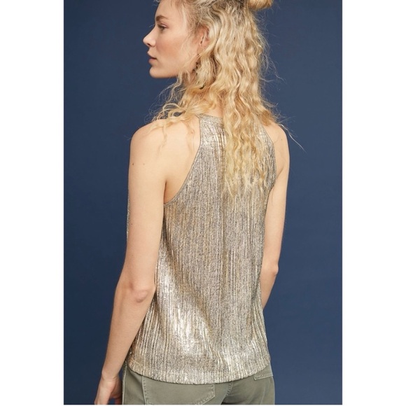 Anthropologie Moulinette Soeurs Shine On Metallic Tank Top Women’s M - Picture 14 of 15